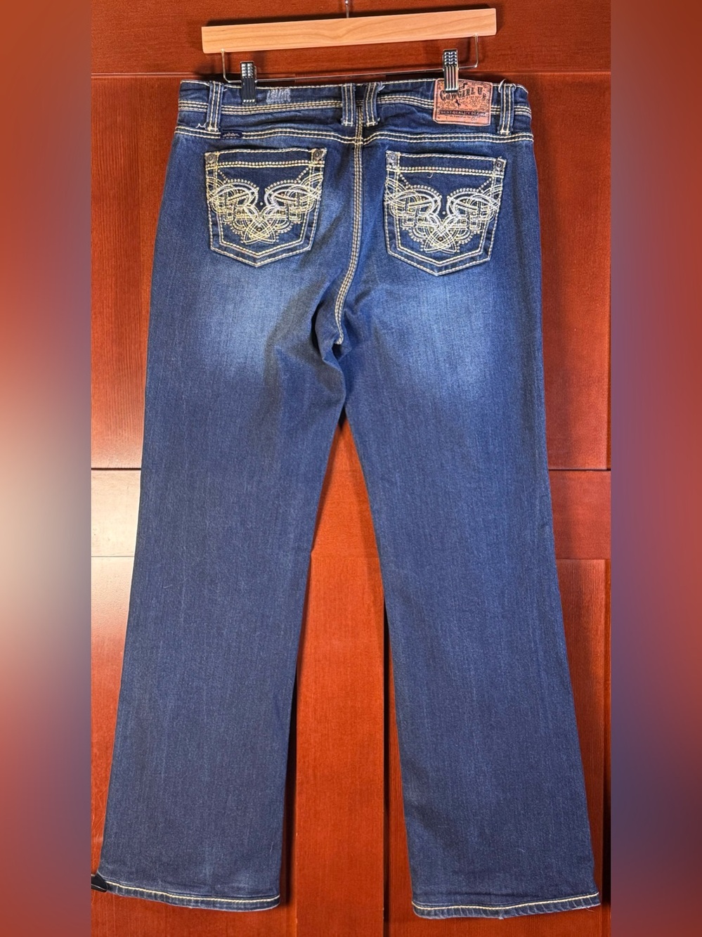 Cowgirl Up Jeans Size 12 W32 Dark Wash Embellished Bootcut Western Y2K